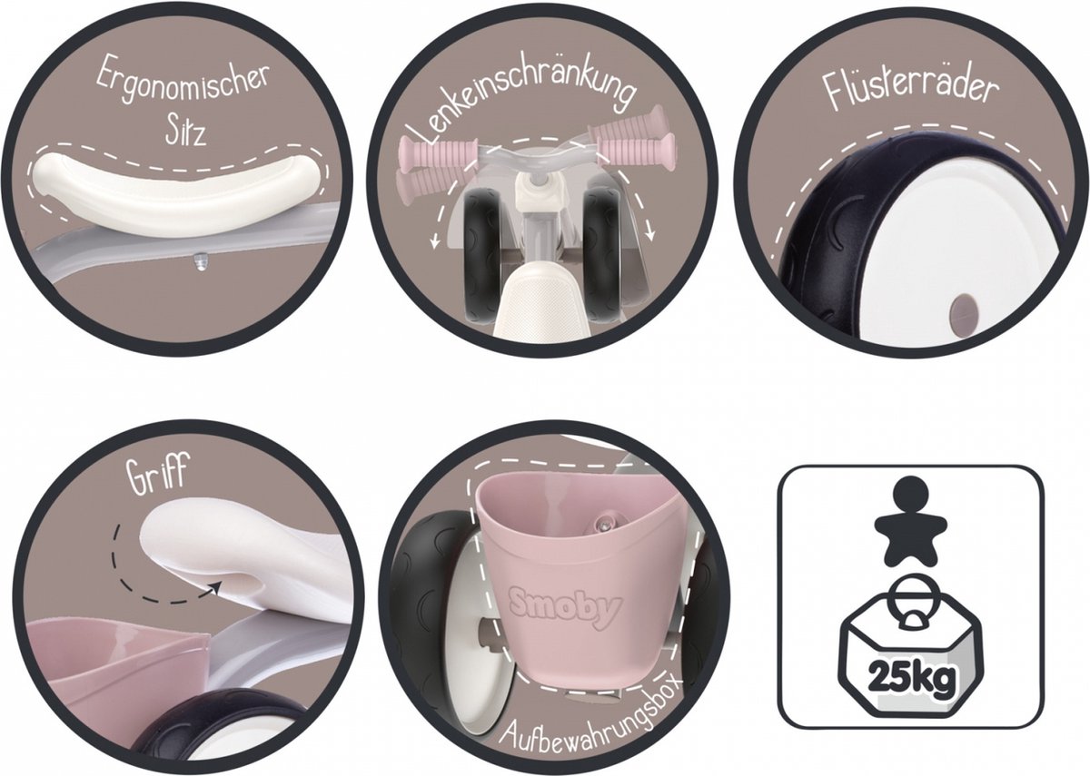 Smoby Rookie - Loopfiets - Step - Roze - Ontdek de Wereld op Vier Wielen! — afbeelding 6