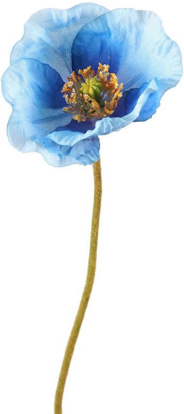 Viv! Home Luxuries Klaproos - zijden bloem - blauw - 68cm