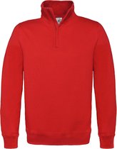 Sweatshirt 1/4 zip rits 'ID.004' B&C collectie Rood maat XL