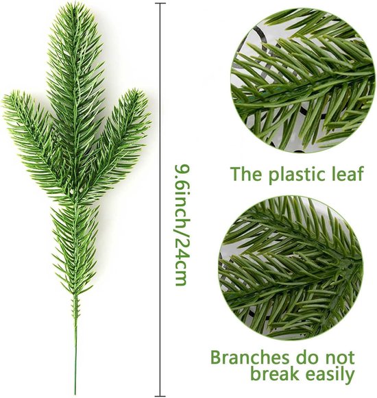 Branche De Sapin Artificiel H 40 Cm D 20 Cm 3 Branches Avec 1 Pomme De