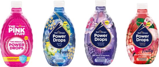 Foto: The pink stuff miracle power drops geconcentreerd schoonmaak middel en krachtige desinfectant 4 pack