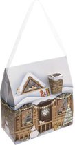Cadeau verpakking kerst - traditionele kerst tassen box chalet - Geschenkverpakking - lengte 25 x breedte 12 x hoogte 26,3 cm