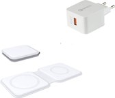 Duo Oplader voor iPhone / Apple Watch - Wit met een gratis USB A 3.0 Adapter 15W- ZenXstore- Dutch Design