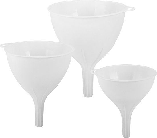 Foto: Plasticforte trechters 3 delige set transparant 12 14 16 cm keukentrechter