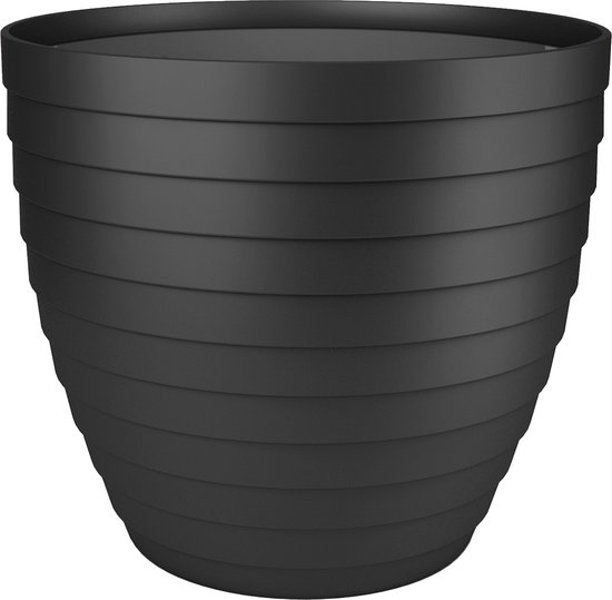 Juypal Hogar bloempot Florenzia – zwart – kunststof – D25 x H22,3 cm