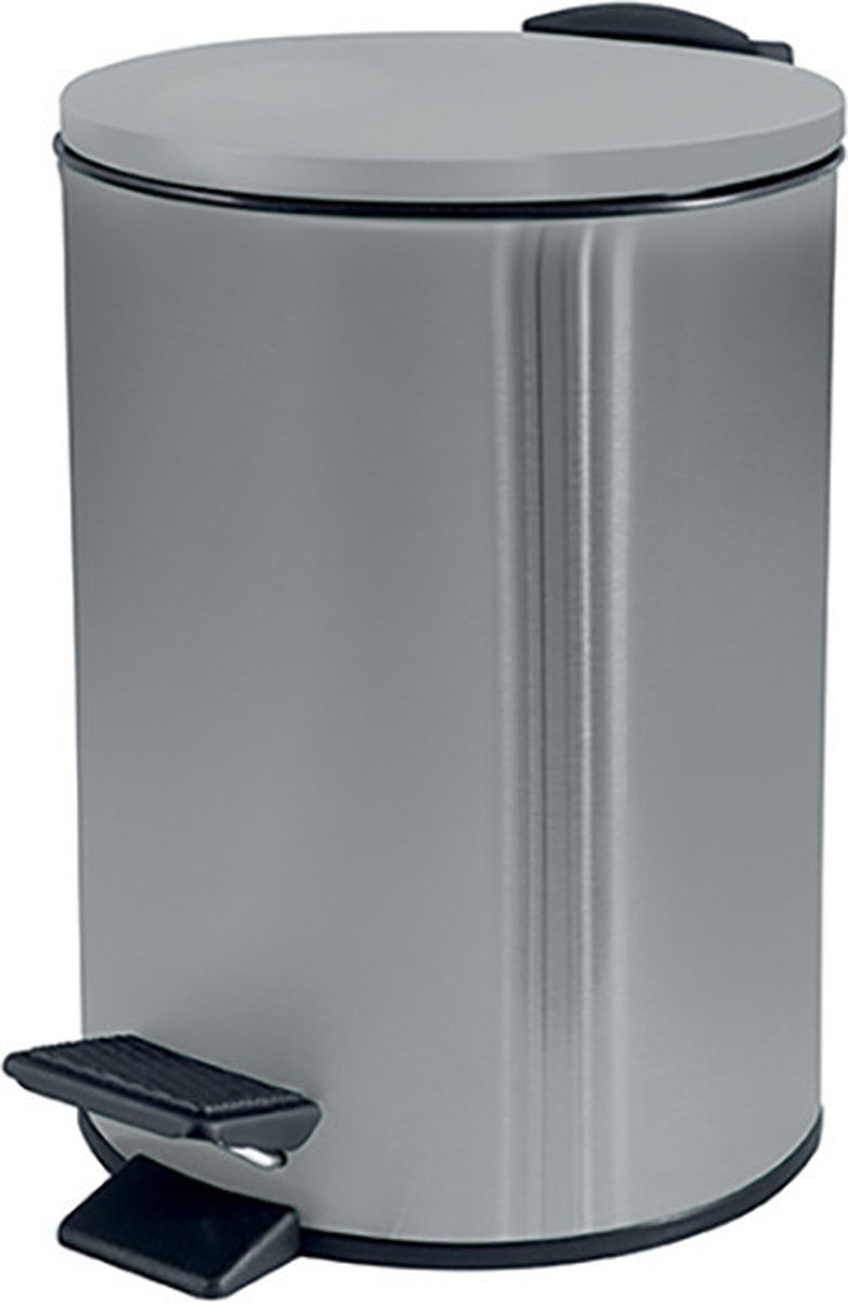 Goedkoopste Spirella Pedaalemmer Cannes - zilver - 3 liter - metaal - L17 x H25 cm - soft-close - toilet/badkamer