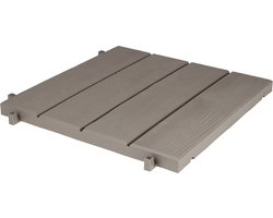 EDA Tuintegel/terrastegel - taupe - kunststof - weerbestendig - 38 x 38 cm - vlonder vloertegels
