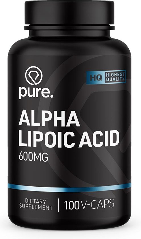 PURE Alpha Lipoic Acid - 600mg - 100 vegan capsules - antioxidant