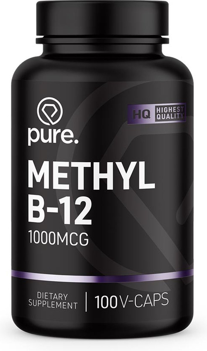 Goedkoopste Pure. Methyl B-12 - 1000mcg - 100 V-Caps - vitamine B-12 - methylcobalamine B-12 - vegan capsules