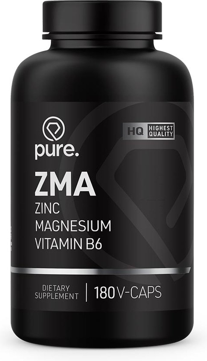 Pure. ZMA - 180 V-Caps - zinc - magnesium - vitamine B6- mineralen - capsules