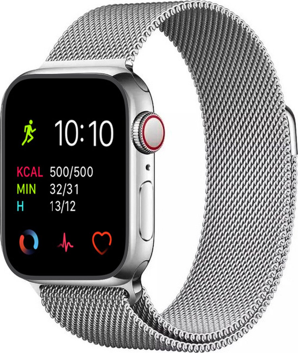 Royal Supplies RF-93 - Smartwatch - Smartwatch Dames - Heren& Kinderen- Screenprotector- Zilver staal
