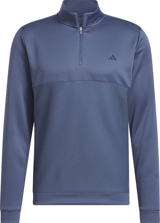 adidas Performance Ultimate365 Textured Sweater met Korte Rits - Heren - Blauw- 2XL