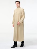 Livano Arabisch Mannen Kaftan - Djellaba Heren - Islamitische Kleding - Moslim Kleding - Alhamdulillah - Marineblauw XL