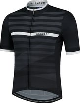Rogelli Stripe Fietsshirt - Korte Mouwen - Heren - Zwart, Wit - Maat XL