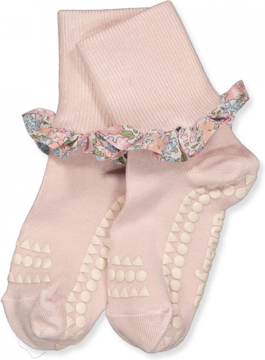 Non-slip socks - Liberty bamboe soft pink 1-2 jaar