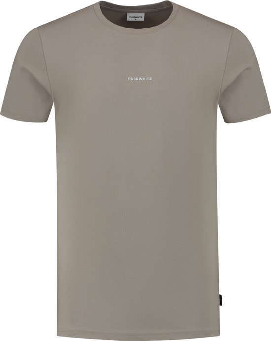 Purewhite - Heren Regular fit T-shirts Crewneck SS - Taupe - Maat XL