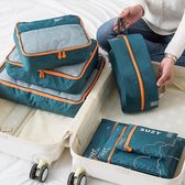 Pazzo Goods - Cubes d'emballage - 7 pièces - Vert - Ensemble organisateur de valise - Rangement pour sièges-auto de bagages - Organisateur de sac à dos de voyage