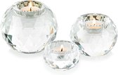 Bougeoir boule de cristal, lot de 3, bougeoir en verre transparent pour bougies chauffe-plat, bougeoir pour salon, table à manger, décoration, mariage, cadeau, anniversaire, fête, méditation.
