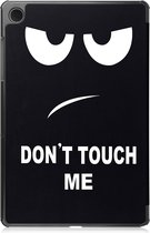 Hoes Geschikt voor Samsung Galaxy Tab A9 Plus Hoes Tri-fold Tablet Hoesje Case - Hoesje Geschikt voor Samsung Tab A9 Plus Hoesje Hardcover Bookcase - Don't Touch Me