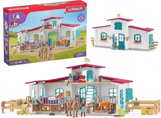 Schleich Horse Club - Centre équestre Lakeside + accessoires, coffret de figurines pour enfants à partir de 5 ans