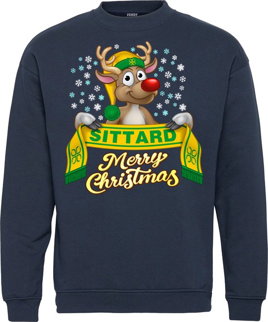 Kersttrui Sittard | Foute Kersttrui Dames Heren | Kerstcadeau | Fortuna Sittard supporter | Navy | maat 3XL
