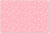 Placemat kinderen 60x40 cm - 1 stuk - Roze blaadjes - Grote placemats kunststof - Kinder werkmat bureau - Knutselmat kind - Tekenmat anti slip - Knutsel kleurmat groot - Knutselspullen - Onderlegger voor knutselen en DIY - Hobby mat kindertafel