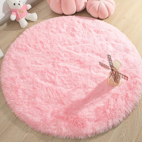 Hoogpolig rond vloerkleed shaggy Royal 5cm hoogte - Mokka