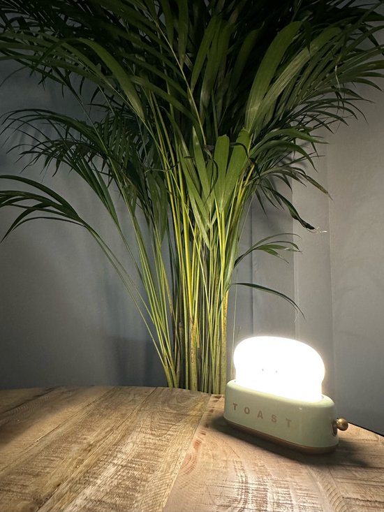 PKKP Toast-nachtlampje voor kinderen, schattig led-nachtlampje met USB-oplaadbaar en timer, draagbare bedlampje voor tieners, meisjes, jongens, dames (groen) van Merkloos — afbeelding 3