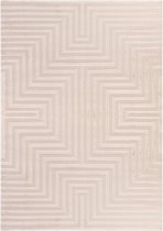 Flycarpets Cara Modern Japandi Labyrinth Vloerkleed - Beige - 80x150 cm