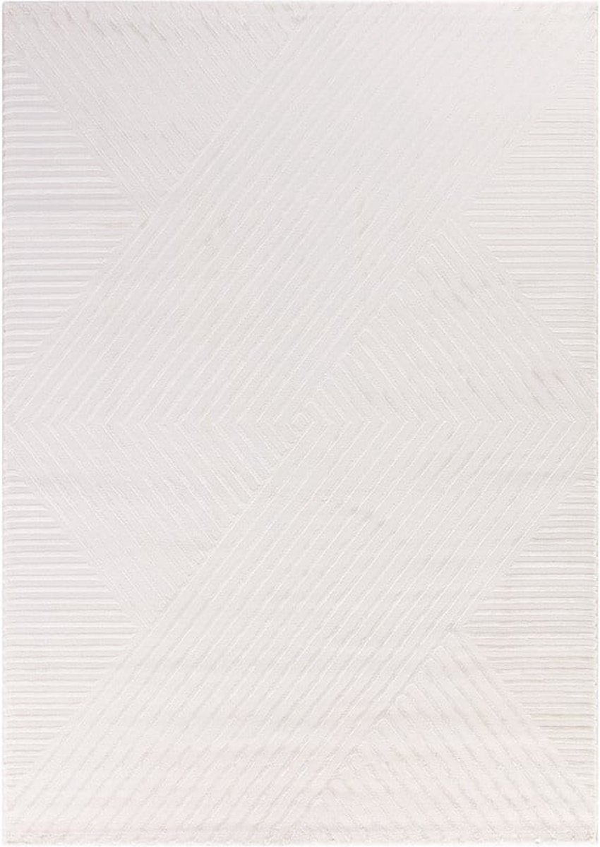 flycarpets Cara Modern Japandi Intersecto Vloerkleed - Creme - 140x200 cm