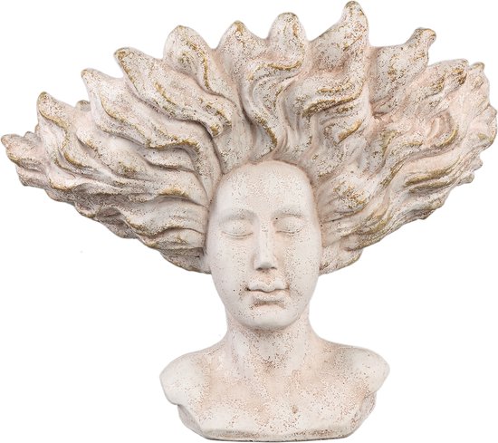 PTMD Kimbere Cream cement face shaped statue hair L