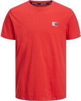 Jack & Jones-T-shirt basic korte mouw--Rococco Red-Maat S