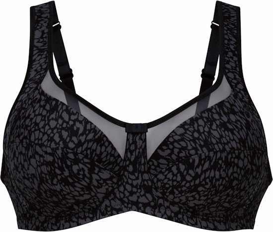 DotVol Minimizer beha voor dames, grote maten, beha met voorsluiting, zonder beugel, ongevoerd, comfortabel ondergoed, zwart, 85E