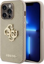 Guess Perforated 4G Back Case - Geschikt voor Apple iPhone 15 Pro Max (6.7") - Goud