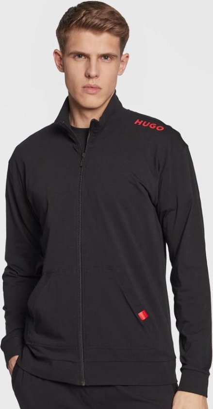 Hugo Boss Labelled Jacket Zip Heren Vest - Zwart/Rood - Maat S