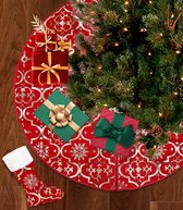 Kerstboom Rok, Kerstboomrokken, Kerstboom Deken, 122 cm, Kerstboom Rok Basishoes, perfect voor kerst- en nieuwjaarsfeestdecoraties