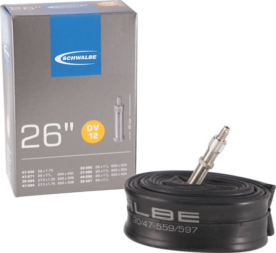 Schwalbe Binnenband - Auto Ventiel - AV1 - 12 inch - 0.5 - 1.75 - 40 mm