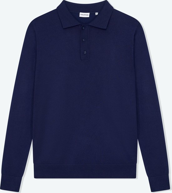 Solution Clothing Ralf - Casual Poloshirt - Regular Fit - Lange Mouwen - Volwassenen - Heren - Mannen - Navy - XXXL