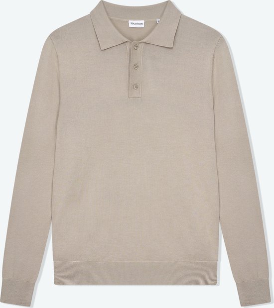 Solution Clothing Ralf - Casual Poloshirt - Regular Fit - Lange Mouwen - Volwassenen - Heren - Mannen - Beige - L