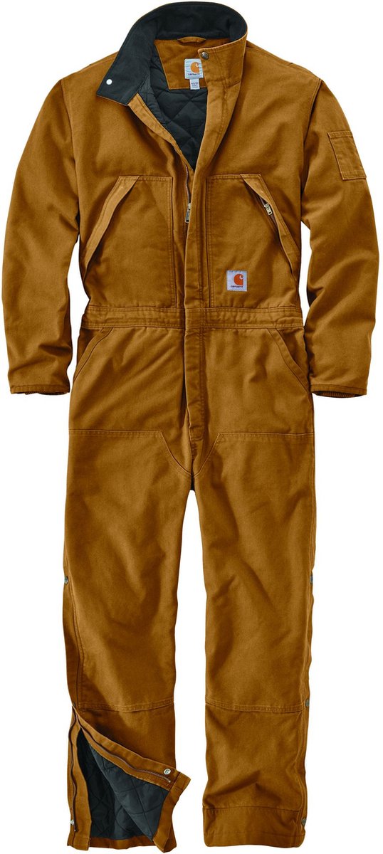 Carhartt Carhartt®-overall met gewatteerde voering van gewassen eendleer, bruin