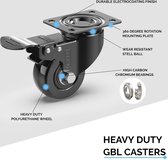 Heavy Duty Casters / Trolley Wheels for Furniture - Rubber Heavy Duty Wheels - Heavy Duty Castors / Transport Wheels