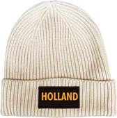 Wintermuts rib gebreid oatmeal - Holland - soBAD. | Wintersport | Après ski outfit Warme Muts voor Volwassenen | Heren en Dames Beanie