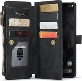CaseMe C30 Hoesje Geschikt voor Google Pixel 8 Pro | Wallet Zipper Book Case met Pasjeshouder | Beschermhoes met Portemonnee | Zwart
