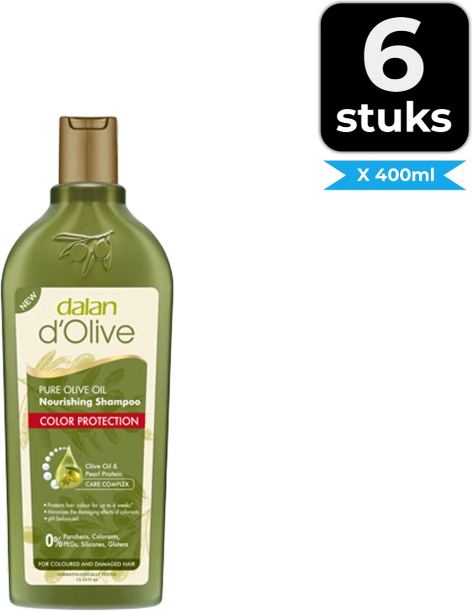 Dalan d'Olive Shampoo - Color Protection 400 ml - Voordeelverpakking 6 stuks