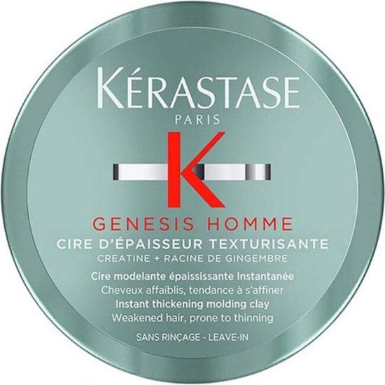 Kérastase Genesis Homme Cire D'épaisseur Texturisante - Vormgevende klei voor mannen met dunner wordend haar - 75ml