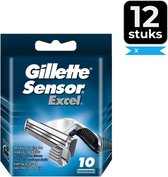 Gillette Sensor Excel Lames de rasoir Homme - 10 Pièces - Value Pack 12 pièces