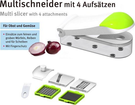 Mandoline - Multifunctionele Groentesnijder - Groentesnijder - Keukengerei - Groentesnijder met Opbergbox - Keukenmandoline - Allessnijder - Snijmachine - Groentehakker - Slicer Dicer - Wit - Groentesnijder Handmatig