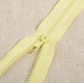 Deelbare rits 75cm pastel geel - polyester stevige rits met bloktandjes