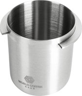 World Coffee Gear - Dosing Cup - 58mm diameter - Brushed Steel - doseerbeker koffie - barista tool - koffie musthave - doseercup - professional barista - RVS - geborsteld staal