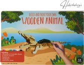 Bouw en Verf je eigen 3D dier - Krokodil - Met Verf & Kwast – Knutselen - schoencadeautjes sinterklaas